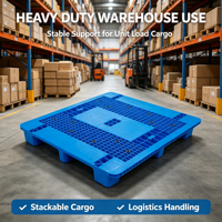 Palette en plastique HDPE pour entrepôt, stockage, transport logistique, surface grillagée empilable, antidérapante, haute résistance