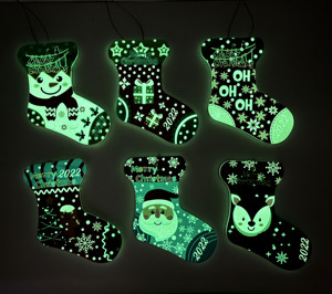 Luz espontánea <span class=keywords><strong>en</strong></span> la noche Cerámica luminosa Adornos colgantes de <span class=keywords><strong>Navidad</strong></span> Resplandor Decoraciones de árboles oscuros - Product Image 3