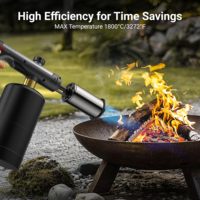 Briquet de cuisine au propane portable, coupe-vent et puissant, torche extérieure, brûleur réglable pour grillades, cuisson, steak, barbecue, camping
