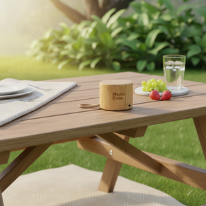 Prodotto promozionale altoparlante Wireless portatile con alloggiamento in bambù - Product Image 3