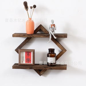Custom wooden home decor <b>shelves</b>, living room background wall decorative <b>shelves</b>, wall-mounted racks, plant and <b>book</b> display - Product Image 4