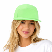 Gorra de running lisa con logo personalizado, sin estructura, tipo camper, de poliéster impermeable, de 7 paneles.