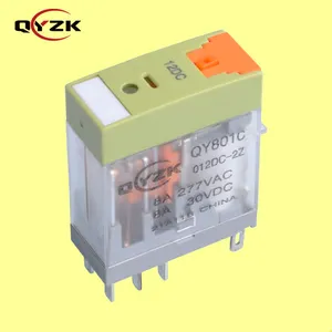 QYZK LED Diode DPDT Beban 15A 8A Relay Alternatif untuk G2R-1-S G2R-2-S G2R-1-SN G2R-2-SN DC 12V 24V Relai Tujuan Umum