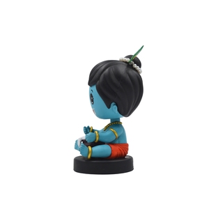 Hand-Painted Lord Krishna Makhanchor <b>Bobbleheads</b> Detailed Spiritual Showpiece for Home Temple, Office Desk, Car Dashboard & Gift - Product Image 6