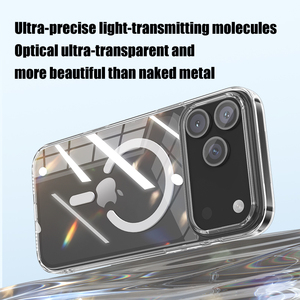 Transparant Magnetisch Schokbestendig Hoesje Voor Iphone 17/16/15 Pro Max Slanke Anti-Vergelende Mobiele Telefoon <span class=keywords><strong>Case</strong></span> Inbegrepen Camerabeschermer - Product Image 5