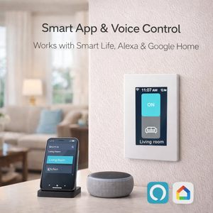 Buen <span class=keywords><strong>Precio</strong></span>, Interruptor <span class=keywords><strong>de</strong></span> Luz Inteligente Tuya Wifi Zigbee <span class=keywords><strong>de</strong></span> 1/2 Canal, Interruptor Táctil LCD Inteligente, Compatible con <span class=keywords><strong>Alexa</strong></span> y Google Home, Estándar Estadounidense - Product Image 1