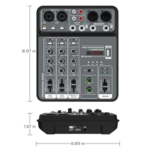 G4 <span class=keywords><strong>Mini</strong></span> 4-Kanal Professioneller Metall- & Kunststoff-Audiomixer <span class=keywords><strong>DJ</strong></span>-<span class=keywords><strong>Controller</strong></span> mit Geräuschunterdrückung USB für Bühneneinsatz - Product Image 3
