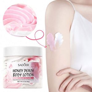 Crema Hidratante para Piel Seca de Marca Privada, Orgánica, Vegana, Manteca Corporal Batida Tipo Helado, Manteca Corporal Batida Blanqueadora de Miel y Melocotón - Product Image 1