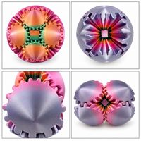Interactive Gear Ball Fidget Toy Colorful Rotate Spin Gradient Color Sensory Fidget Toy Office Desk Accessory