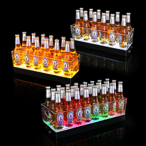 Cubo de hielo rectangular de plástico iluminado con LED y diseño de frutas para fiestas y bebidas - Product Image 1