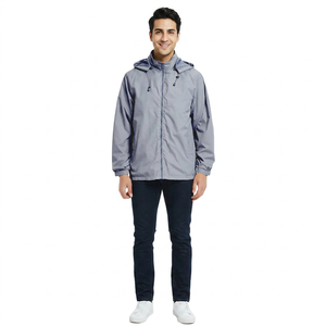 2026 Men's Custom Design Hooded Windbreaker Jacket High Quality <b>Canvas</b> Street Style Comfortable for Winter with Front Logo - Product Image 1