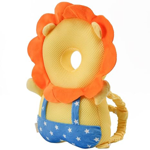 Protector de cabeza de bebé personalizado, mochila para prevenir la caída hacia atrás del bebé, Protector de cabeza de peluche de León para niñas recién nacidas y niños - Product Image 1