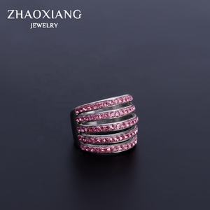 Anillos huecos de cristal multicolor (rojo, naranja, negro, blanco) para mujer, regalos, joyería de moda, anillos con incrustaciones de circonitas. - Product Image 5