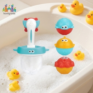 Ensemble de jouets de <span class=keywords><strong>bain</strong></span> pour bébé : pêche aquatique avec pelle et tortue flottante, jeu interactif de tirage pour baignoire, jeu sensoriel aquatique pour nourrissons - Product Image 1