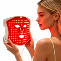 Masque facial en silicone à LED infrarouges proches pour traitement de l'acné et blanchiment, 400 puces LED, à utiliser à la main