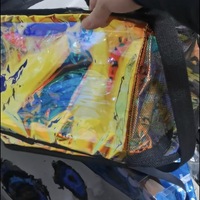 Offre Spéciale de sac à dos holographique transparent en PVC pour enfants en plastique étanche pour l'extérieur avec logo personnalisé, vente en gros