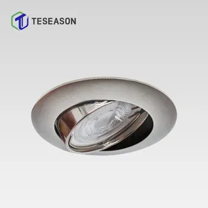 CE ROHS cromo moderno foco carcasa iluminación de techo aluminio MR16 GU10 Marco de lámpara LED luz halógena downlight