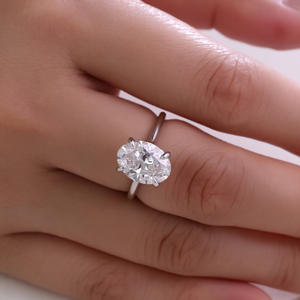 GIA IGI cincin berlian tumbuh laboratorium bersertifikat CVD HPHT 2 karat untuk pria wanita pertunangan pernikahan disesuaikan ikat emas padat 18k - Product Image 2