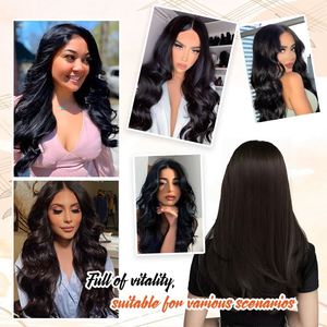 Extensions de cheveux 6D en cheveux humains naturels, 20 pouces, noirs, lisses, extensions rapides, 100% cheveux humains Remy, extensions de cheveux 6D - Product Image 6