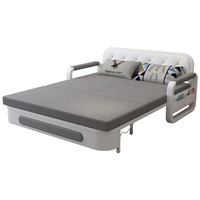 Muebles de Apartamento, Sofá Cama Plegable con Estructura Metálica, Sofá Cama Plegable Moderno con Almacenamiento