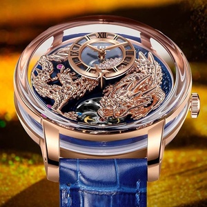 นาฬิกาข้อมือผู้ชาย PINDU รุ่น <span class=keywords><strong>Panlong</strong></span> ของแท้ ดีไซน์กลวง เรืองแสง ทันสมัย กันน้ำ สายสแตนเลส - Product Image 2