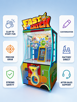 Machine de jeu à griffes Fast Catch avec lumière LED pour centre de divertissement familial
