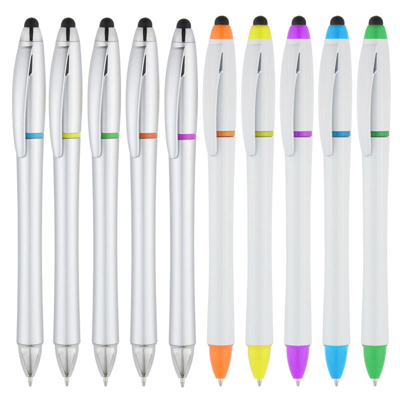 Tête inclinée-stylo baril modèle argenté