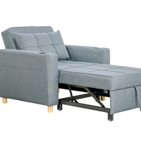 Sofá Cama Convertible Moderno, Plegable y Extensible para Sala de Estar, con Tapicería de Tela y Estructura de Metal