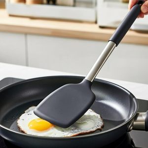 Pack of 2 Silicone Solid Turner Non Stick Slotted Kitchen Spatulas High Heat Resistant BPA Free Cooking Utensils - Product Image 3