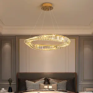 Lampadario di cristallo personalizzato di fabbrica moderno semplice luce lusso americano soggiorno sala da pranzo camera da letto lampadario di lusso