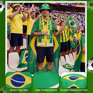 Kit de Apoyo para Aficionados al Fútbol 2026: <span class=keywords><strong>Bandera</strong></span> de País de Fútbol de 3x5 pies con Capa Patriótica, Calcetines, Bufanda, Gorro, Muñequeras y <span class=keywords><strong>Bandera</strong></span> de Mano - Product Image 3