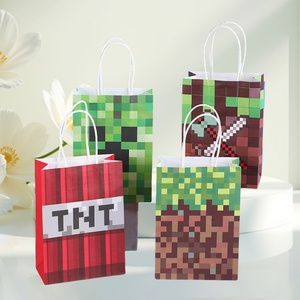ถุงของขวัญกระดาษพิมพ์ลายพิกเซลตัวอักษร TNT สีสันสดใส รีไซเคิลได้ พิมพ์โลโก้ตามสั่ง กระเป๋าถือแฟชั่นใหม่สำหรับนักเล่นเกม - Product Image 2