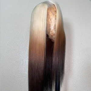 <span class=keywords><strong>Peluca</strong></span> de encaje frontal europea y americana, <span class=keywords><strong>lisa</strong></span>, de fibra resistente al calor, <span class=keywords><strong>rubia</strong></span> y castaña, de longitud media, <span class=keywords><strong>lisa</strong></span>, para mujeres africanas. - Product Image 4