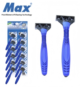 Meilleurs produits de vente chaude pour <span class=keywords><strong>Amazon</strong></span> UK 2025 gros jetable 3 lames <span class=keywords><strong>barbe</strong></span> rasage rasoirs de sécurité pour hommes en acier inoxydable - Product Image 1