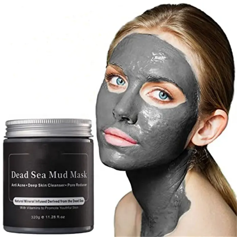 Soins de la peau produits de beauté masque de boue de la mer Morte contrôle de l'huile supprimer les pores des points noirs rétrécissement nettoyage en profondeur pour le visage et le corps