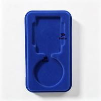 Boîte de rangement anti-poussière bleue avec couvercle transparent, étui de présentation antichoc pour collection de médailles et pièces commémoratives à domicile