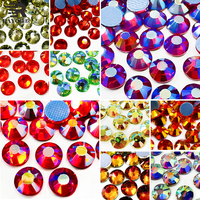 Strass en cristal ronds en vrac 5A écologiques SS10 SS16 SS20 pour vêtements, nail art, chaussures, sacs - Technique de pose à chaud à dos plat
