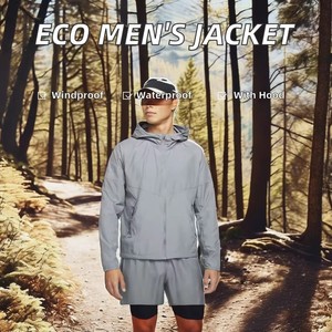 Veste de course légère imperméable personnalisée pour <span class=keywords><strong>homme</strong></span> avec impression réfléchissante, coupe-vent vintage rétro - Product Image 3