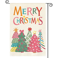 Bandera de Jardín de Poliéster y Lino Duradera con Logotipo Personalizado, Cualquier Tamaño, Cualquier Color, Feliz Navidad, Diwali, Ramadán, Impresión Digital a Doble Cara