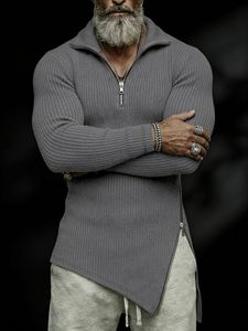 Herren Rippenkragen Polyester Terylene Langarm <span class=keywords><strong>T</strong></span>-Shirt Pflegeleicht für Abendveranstaltungen und Freizeitaktivitäten - Product Image 1