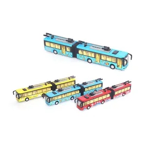 Bemay Speelgoed Metalen Model Legering Pull-Back Auto Voor Kinderen Custom Diecast Metalen Twee Trams Voertuig Voor Promotie Met Ic