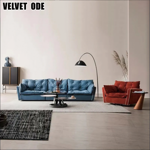 Nuevo Sofá Sorrento, Estilo Nórdico Italiano Moderno de Lujo, Forma Curva, Cómodo y Transpirable, para Sala de Estar, Apartamento o Villa - Product Image 1