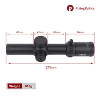Lunette de visée 1-8x24 SFP pour l'extérieur, optique HD, verre, réticule rouge illuminé, accessoires de chasse