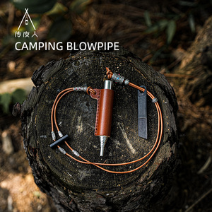 Manufacturer Direct Sales Telescopic Fire Blow <strong>Pipe</strong> Set Stainless Steel Cowhide Cover Hanging <strong>Rope</strong> Strap for Outdoor Climbing - Product Image 2