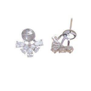 Support vide en argent 925 à 6 pétales, accessoires de bricolage pour bijoux en perles, support inférieur pour boucles d'oreilles 10-12 mm, JG5902, apprêts de bijouterie - Product Image 5