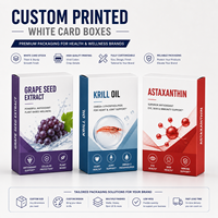Boîte en carton blanc SBS brillant 400 g/m² pour l'emballage de produits de santé, tels que l'extrait de pépins de raisin, l'huile de krill et l'astaxanthine