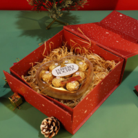 Coffrets Cadeaux Exquis Personnalisés Boîtes Magnétiques Imprimées avec Fenêtre Transparente et Ruban Boîte d'Emballage Réutilisable pour Chocolat