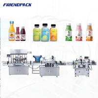 Friendpack Volledig Automatische Plastic/Glazen Flessenvullijn 4 Spuitmonden Parfum Sap Drank Water Afvul- en Etiketteermachine