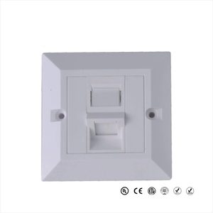 แผ่นปิดหน้าตู้ติดผนัง RJ45 ขนาด 86x86 มม. แบบ UK ทนแรงกระแทกสูง ผลิตจากพลาสติกหน่วงไฟ รองรับพอร์ตเครือข่าย Cat6 หนึ่งหรือสองพอร์ต ยี่ห้อ GLGW - Product Image 2
