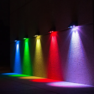2025 IP65 étanche mur extérieur jardin lumière rvb LED décor clôture à énergie solaire avec lumières chaudes applique murale solaire - Product Image 5